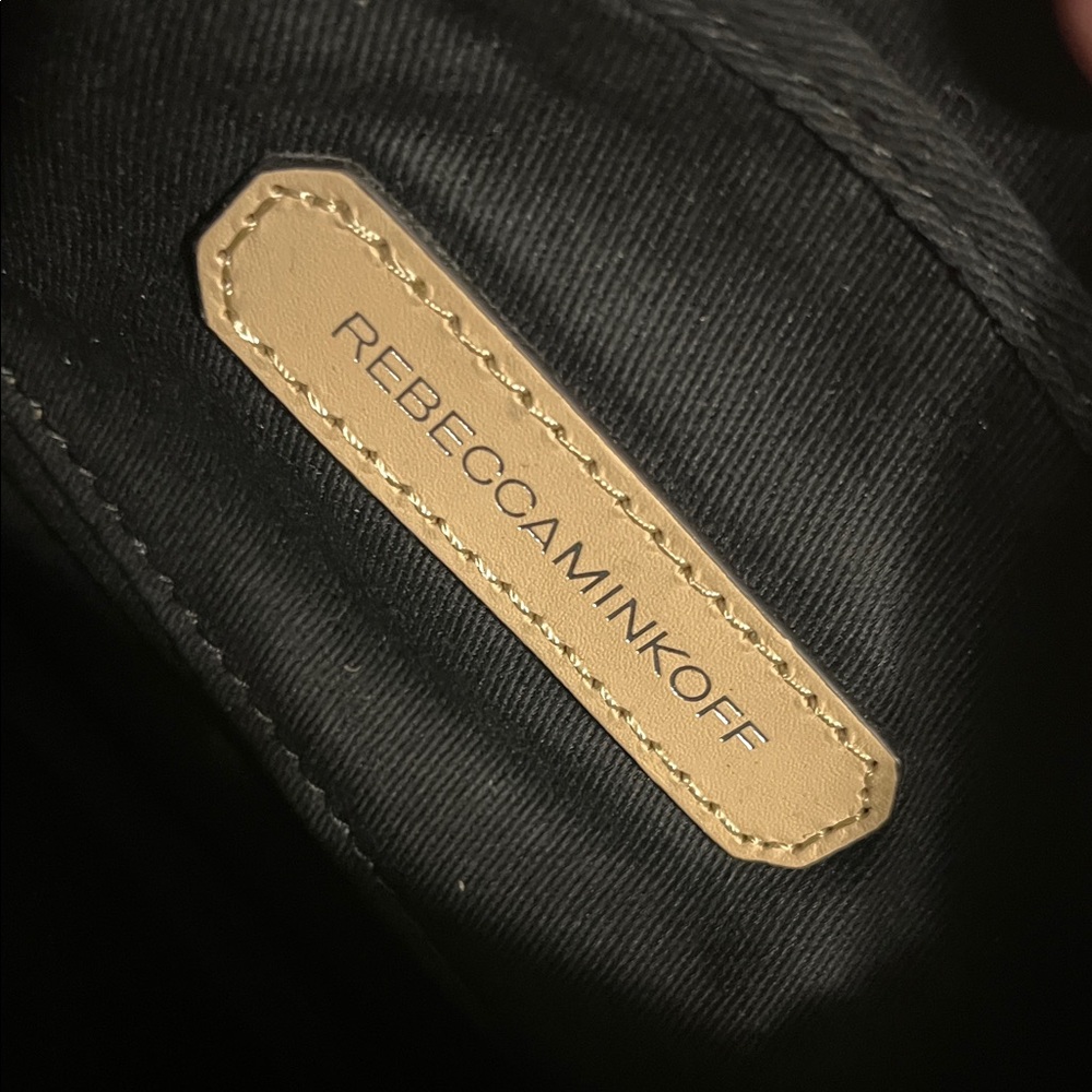 Rebecca Minkoff Mini MAC Teal&White Striped Coated Canvas /Leather Shoulder Bag - Picture 6 of 9